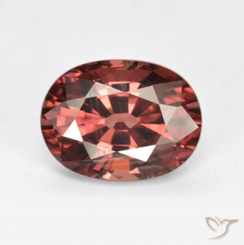 2.96ct 자연스러운 메를로 레드 지르콘, 타원형, VS