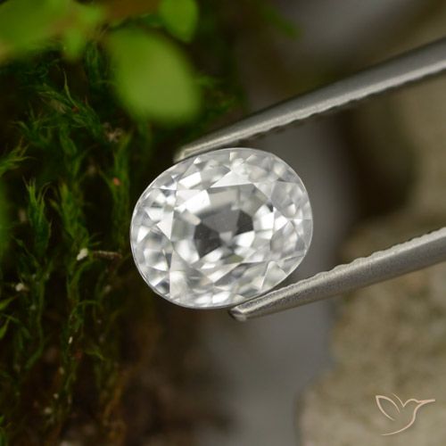 3.16ct 자연스러운 따뜻한 화이트 지르콘, 타원형, VS