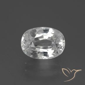 3.04ct 자연스러운 하얀색 지르콘, 타원형, VVS