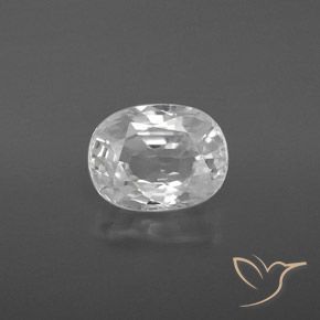 3.12ct 자연스러운 하얀색 지르콘, 타원형, VVS-VS