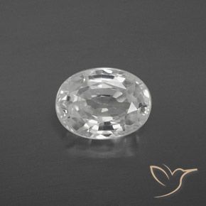 3.21ct 자연스러운 하얀색 지르콘, 타원형, VS