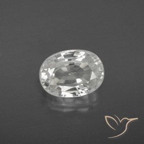 3.27ct 자연스러운 하얀색 지르콘, 타원형, VVS-VS