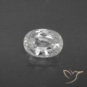 3.23ct 자연스러운 하얀색 지르콘, 타원형, VS