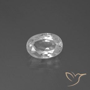 3.17ct 자연스러운 하얀색 지르콘, 타원형, VS