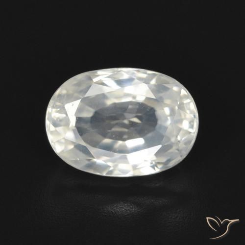 3.20ct 자연스러운 따뜻한 화이트 지르콘, 타원형, VVS