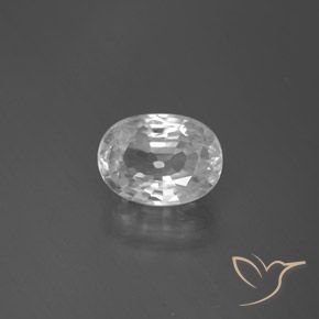 3.17ct 자연스러운 하얀색 지르콘, 타원형, VS