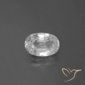 2.75ct 자연스러운 하얀색 지르콘, 타원형, VVS