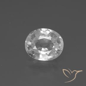 2.87ct 자연스러운 하얀색 지르콘, 타원형, VVS