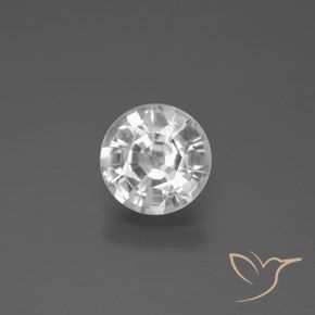 1.65ct 자연스러운 하얀색 지르콘, 둥근, VS