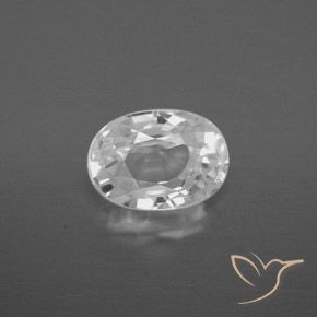 2.91ct 자연스러운 하얀색 지르콘, 타원형, VVS