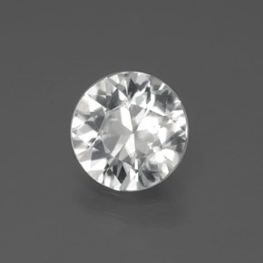 2.21캐럿 천연 화이트 지르콘, 라운드 컷, 7.82 mm, VS