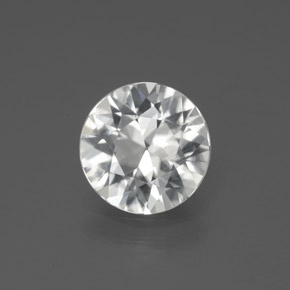 2.21캐럿 천연 화이트 지르콘, 라운드 컷, 7.82 mm, VS