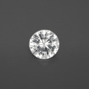 0.77캐럿 천연 화이트 지르콘, 라운드 컷, 5.34 mm, VS