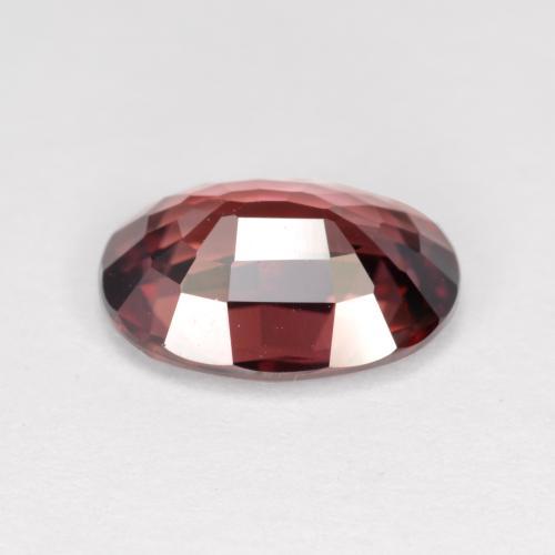 3.46캐럿 천연 딥 레드 지르콘, 타원형 컷, 10.3×7.6 mm, VVS