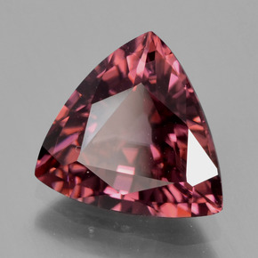 3.29캐럿 천연 로즈 핑크 지르콘, 트릴리언, 9.5×8.9 mm, VS