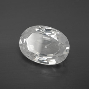 10.67캐럿 천연 화이트 지르콘, 타원형 컷, 13.9×10 mm, VVS-VS