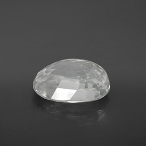 10.67캐럿 천연 화이트 지르콘, 타원형 컷, 13.9×10 mm, VVS-VS