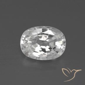 2.85ct 자연스러운 하얀색 지르콘, 타원형, VVS
