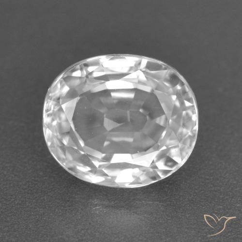 3.01ct 자연스러운 하얀색 지르콘, 타원형, VVS