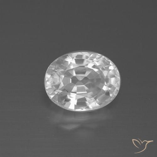2.88ct 자연스러운 하얀색 지르콘, 타원형, VS