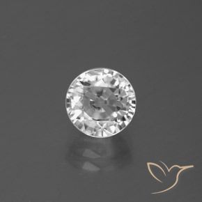3.29ct 자연스러운 하얀색 지르콘, 둥근, VS