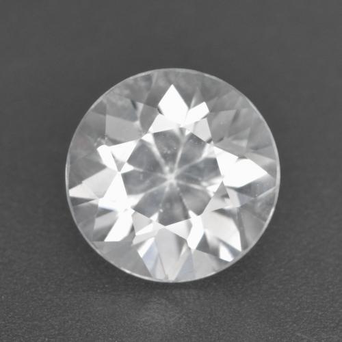 2.58캐럿 천연 화이트 지르콘, 라운드 컷, 7.77 mm, VS