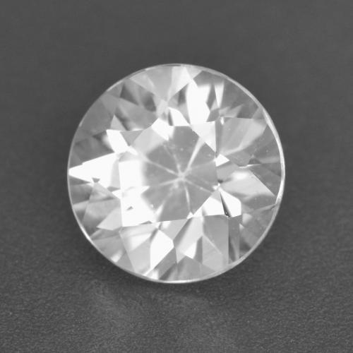 2.58캐럿 천연 화이트 지르콘, 라운드 컷, 7.77 mm, VS