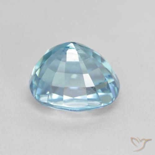 4.15캐럿 천연 블루 지르콘, 타원형 컷, 8.5×6.9 mm, VS-SI