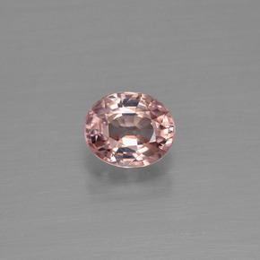 1.03캐럿 천연 오렌지 로즈 지르콘, 타원형 컷, 6.1×5.1 mm, VS