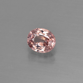 1.03캐럿 천연 오렌지 로즈 지르콘, 타원형 컷, 6.1×5.1 mm, VS