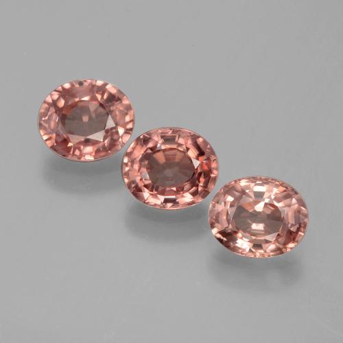 3.05캐럿 천연 인디언 레드 지르콘 보석, 타원형 컷, 6.1×5.2 mm, VVS-VS