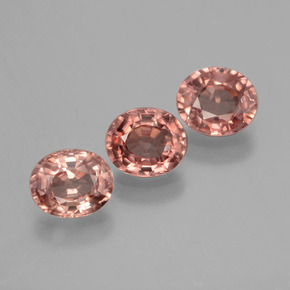 3.05캐럿 천연 인디언 레드 지르콘 보석, 타원형 컷, 6.1×5.2 mm, VVS-VS
