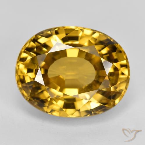 22.80ct 자연스러운 금 지르콘, 타원형, VVS