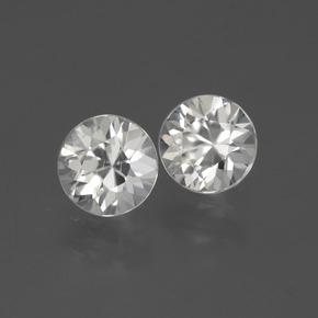 3.68캐럿 천연 따뜻한 화이트 지르콘 보석, 라운드 컷, 6.93 mm, VVS-VS