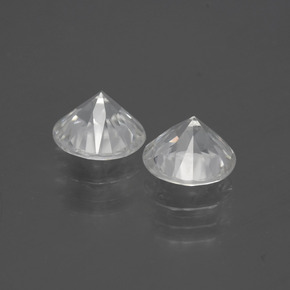 3.68캐럿 천연 따뜻한 화이트 지르콘 보석, 라운드 컷, 6.93 mm, VVS-VS