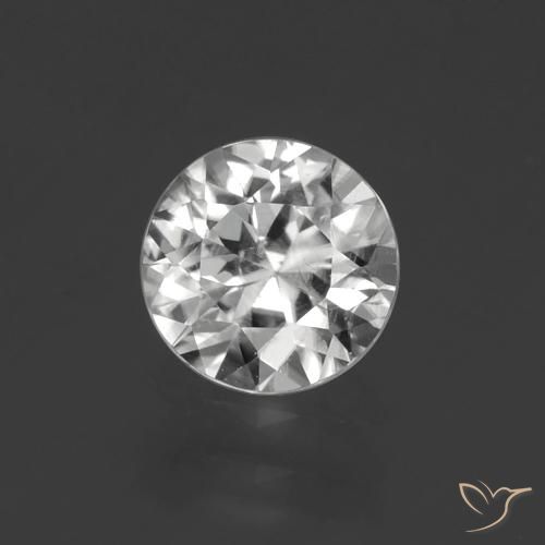 1.33ct 자연스러운 클리어 화이트 지르콘, 둥근, VS