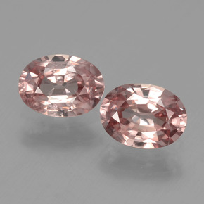 캐럿 천연 로즈 핑크 지르콘 보석, 타원형 컷, 6.9×5 mm, VS
