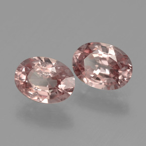 캐럿 천연 로즈 핑크 지르콘 보석, 타원형 컷, 6.9×5 mm, VS