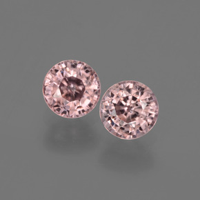 캐럿 천연 로즈 핑크 지르콘 보석, 라운드 컷, 4.92 mm, VVS-VS