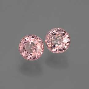 캐럿 천연 로즈 핑크 지르콘 보석, 라운드 컷, 4.92 mm, VVS-VS