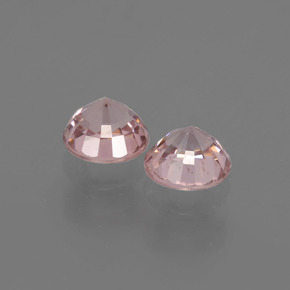 캐럿 천연 로즈 핑크 지르콘 보석, 라운드 컷, 4.92 mm, VVS-VS