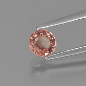 0.82캐럿 천연 로즈 핑크 지르콘, 라운드 컷, 5.20 mm, VVS