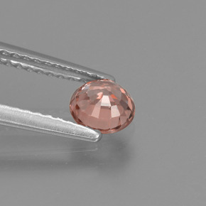 0.82캐럿 천연 로즈 핑크 지르콘, 라운드 컷, 5.20 mm, VVS