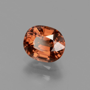 1.26캐럿 천연 로즈 오렌지 지르콘, 타원형 컷, 6.3×5.3 mm, VS