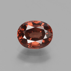 1.37캐럿 천연 로즈 오렌지 지르콘, 타원형 컷, 6.7×5.4 mm, VVS