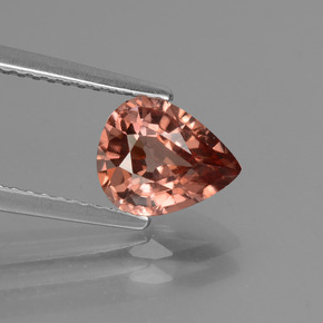 1.80캐럿 천연 로즈 지르콘, 배 모양, 8.1×6.7 mm, VS