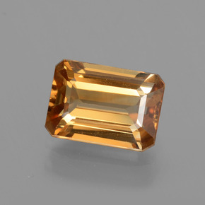 1.62캐럿 천연 오렌지 지르콘, 에메랄드 컷, 7.2×5.1 mm, VVS-VS