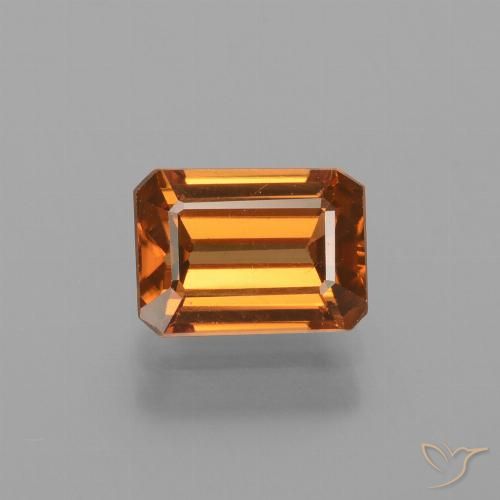 1.79ct 자연스러운 갈색 오렌지 지르콘, 에메랄드 컷, VS
