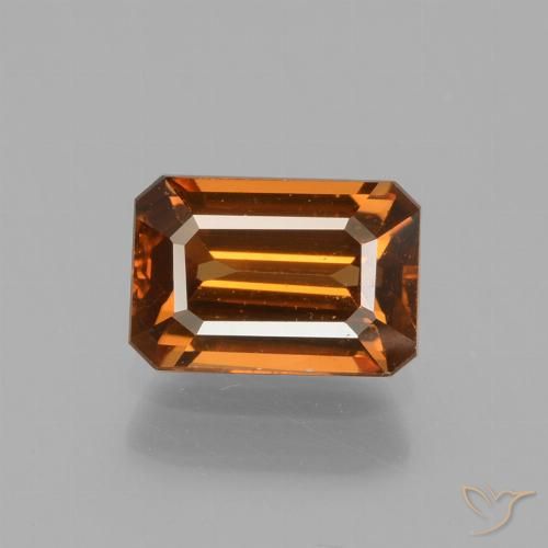 1.44ct 자연스러운 딥 오렌지 지르콘, 에메랄드 컷, VVS-VS