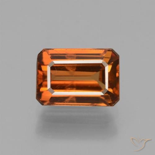1.83ct 자연스러운 딥 오렌지 지르콘, 에메랄드 컷, VS